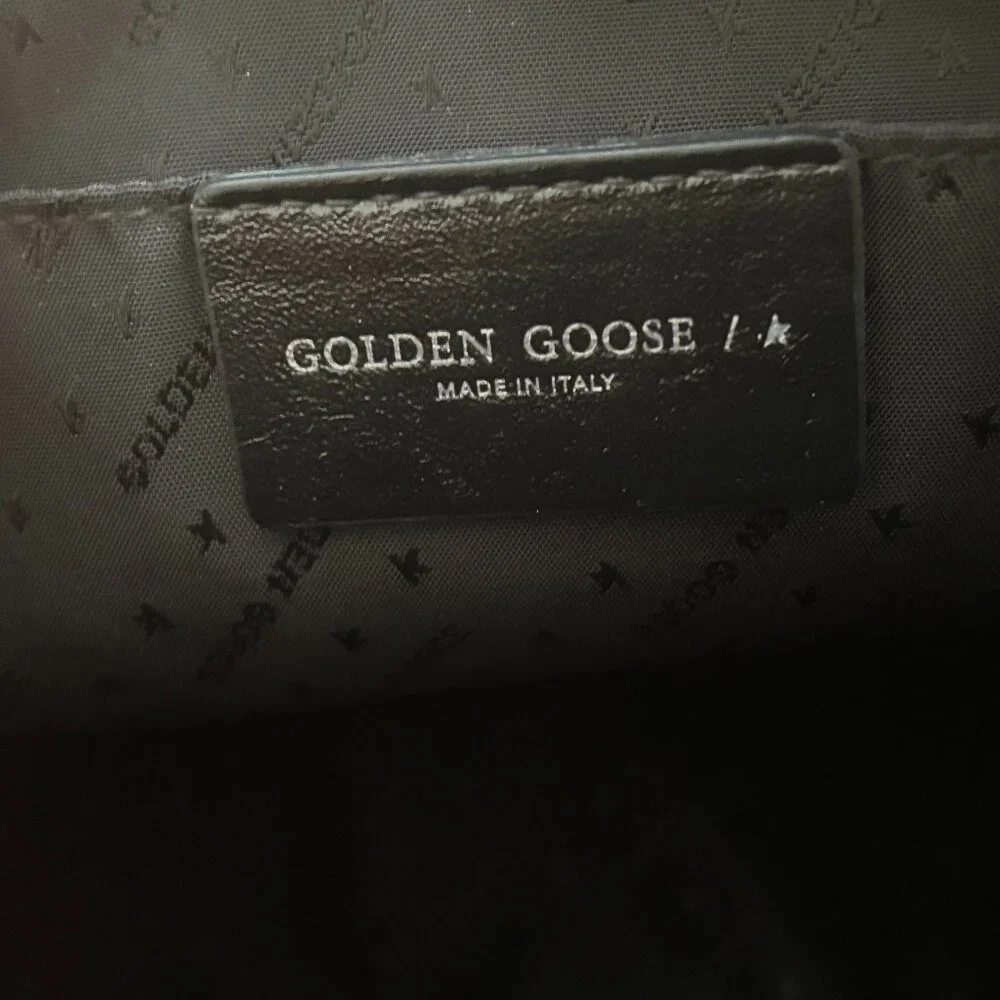 Golden Goose Black Studded Leather Shoulder Bag With Star - Picture 6 of 12